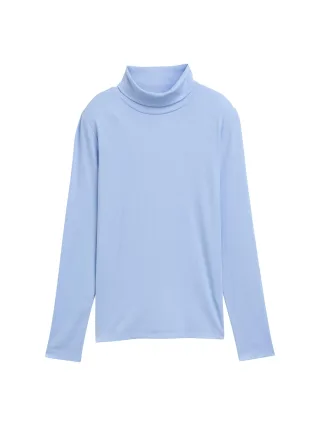 Tom Tailor - Langarmshirt mit Rollkragen light fjord blue - Gr. - M
