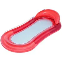 Bestway Badeinsel Luftmatratze Hydroluxe™ 160 x 84 cm, (Packung, 1-St., 153 x 74 x 28 cm), Inkl. Komfortable Kopfstütze, Netzliegefläche