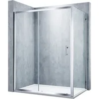 SONNI Eckdusche Schiebetür Dusche, 100--170cm,Duschkabine,Duschabtrennung,Höhe 185, BxT: 100x70 cm, Schnellfreigabefunktion