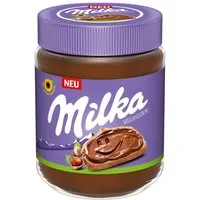 MILKA Schokoaufstrich, Milka Haselnusscreme Brotaufstrich mit vollmundigen Haselnüssen 350g