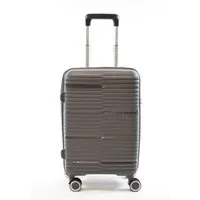 Zimmert Leather Hartschalen-Trolley Flightourer, 4 Rollen, Grau, Blau, Polypropylen, Bruchsicher, versenktes TSA Schloss