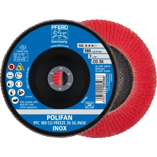 PFERD TOOLS POLIFAN Fächerscheibe PFC konisch SG INOX Edelstahl - 67718036