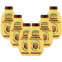 GARNIER Haarshampoo Garnier Wahre Schätze Intensiv Nährendes Shampoo Avocado-Öl, Packung, 6-tlg., für sehr trockenes, welliges, lockiges und dickes Haar, ohne Silikone
