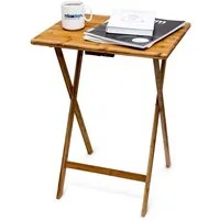 relaxdays Klapptisch Beistelltisch klappbar Bambus