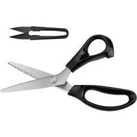 LA CUTE Stoffscheren Stoff Nähen Schneiderschere Zickzack-Schere 23 cm mit Fadenschere, (2-teiliges Scheren-Set für Stoffe, Papier und Fäden, Schere mit Fadenschere, ideal für Stoffe und Bastelprojekte), 5 mm Zickzack-Klinge, ergonomischer Griff, ink