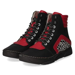 Rieker Schnürstiefeletten  Schwarz - Gr. 36 -  Textil