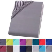 Visaggio Spannbettlaken Mikrofaser Spannbetttuch Bettlaken 90x200 140x200 180x200 200x220, Microfaser, Gummizug: rundum, Boxspringbett Wasserbett, Steghöhe 40 cm für Matratzenhöhen bis 32 cm