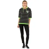 Estefania for woman Kapuzenpullover 193-7104, Neon Grün abgesetzt mit Kapuze und seitlichen Schlitzen Ottoman Ripp