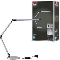 Paulmann LED Schreibtischlampe LED Schreibtischleuchte 3-Step-Dim FlexBar White Switch Silber matt, LED fest integriert, Tageslichtweiß, mehrere Helligkeitsstufen, Farbwechsler, Farbsteuerung, Dimmer