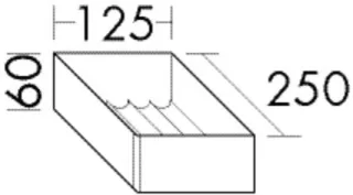 Burgbad gr. Box m. Rillen 60x125x250, ACBW013 ACBW013