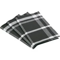 ROSS Geschirrtuch Exclusiv, (Set, 3-tlg), Blockkaro, 50% Baumwolle, 50% Leinen, 50x70 cm
