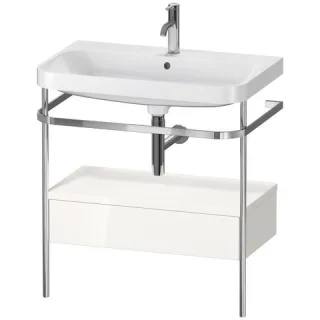 Duravit Happy D.2 Plus c-shaped Set mit Metallkonsole und Schubkasten Weiß Hochglanz 775x490x850 mm  HP4842O2222