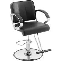 Physa Armlehnstuhl Friseurstuhl Friseursessel T-Fußstütze 50 - 60 cm 180 kg schwarz, Schwarz