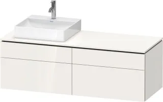 Duravit L-Cube Konsolenwaschtischunterbau wandhängend Weiß Hochglanz 1420x550x482 mm - LC4870L222200 LC4870L22220000
