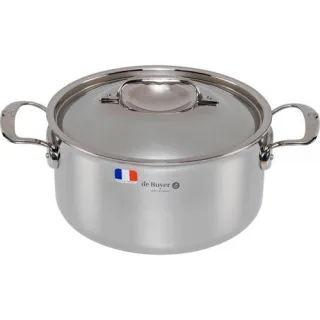 De Buyer Affinity Bratentopf Edelstahl mit Deckel 24 cm