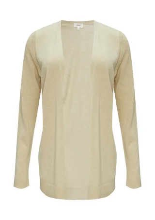 s.Oliver Red Label - Cardigan aus Viskose-Baumwollmix beige - Gr. - 34
