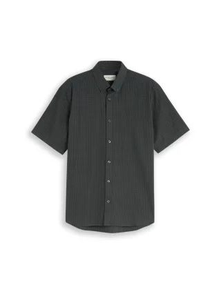 Tom Tailor - Regular Fit Kurzarmhemd mit Karomuster darkest olive check - Gr. - XL
