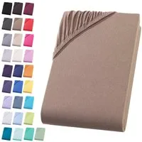 Visaggio Spannbettlaken Jersey aus 100% Baumwolle Boxspringbett / Wasserbett Spannbetttuch, Jersey, Gummizug: rundum, Spannbettlaken, für Matratzenhöhen bis 32 cm, Steghöhe 40 cm