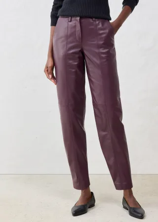 bonprix Lederhose aus Lammnappa, rot, Gr.38, Moderner , bequemer Karottenschnitt, Lederhose aus Lammnappa, aus Nappaleder