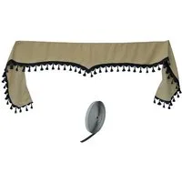 Gardinen by Justyna Scheibengardine Lkw Sonnenschutz Beige (1 St), Klettband, Lichtschutz, Truckvorhang,Sichtschutz,Lkw Gardine