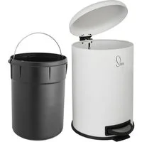 SVITA Mülleimer, Treteimer, Inneneimer, pulverbeschichteter Stahl, weiß, 20 Liter