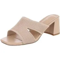 Ital-Design Damen Sandaletten mit Blockabsatz und Riemen Pantolette (91742706) Blockabsatz Sandalen & Sandaletten in Hellbraun
