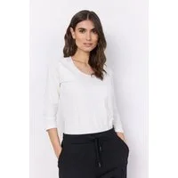 soyaconcept Rundhalsshirt SC-PYLLE 175 aus Baumwollmischung, figurumspielende Passform, 3/4-Ärmel, unifarben