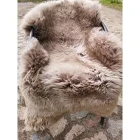 Provellus Fellteppich Lammfell Schaffell Taupe Öko Fell Dicht Weich L-XXL Unikat, 100-110 cm x 50-60 cm