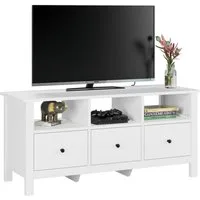 Homfa Lowboard, TV-Schrank aus Holz TV-Stände Fernsehtisch weiß 108cm