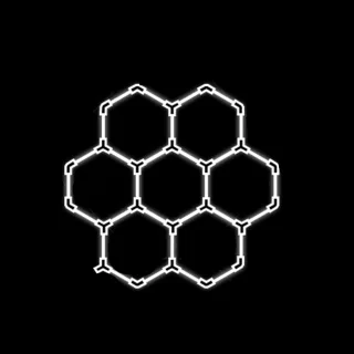 Elfeland 7-Cell Garage Lights Hexagon Lamp 6500K LED Tube Honeycomb Barbershop Ceiling Lighting For Workshop 4S Car Show