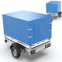 Tarpofix® Schutzplane Anhänger Hochplane wasserdicht PVC Abdeckplane 750kg, Anhänger Hochplane 160x115x85 cm – Blau