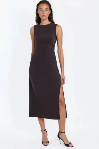 Ärmelloses Bengaline Midi-Kleid