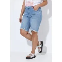 Angel of Style Regular-fit-Jeans Jeans-Bermuda Loose Fit Ziernieten-Streifen
