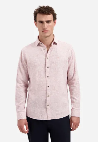 No Excess - Shirt Two Tone With Linen mauve - Gr. - M