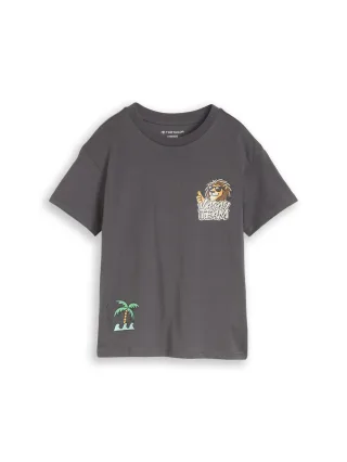tom tailor kids - Oversize T-Shirt mit Rückenprint dark urban grey - Gr. - 98