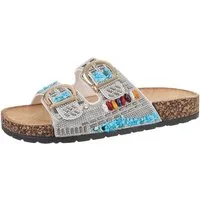 Ital-Design Damen Mules Freizeit Pantolette (85698222) Flach Pantoletten in Weiß
