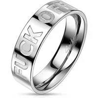 BUNGSA Fingerring 62 (19.7) Ring FUCK OFF Silber aus Edelstahl Unisex (Ring, 1-tlg), Damen Herren