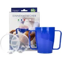 Dr. Junghans Medical GmbH Schnabelbecher Dr.Junghans Schnabelbecher 2 Griffe, 2 Deckel, blau, Polypropylen, 2 Deckel mit 4mm / 12mm Öffnungen