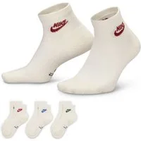 Nike Sportsocken U NK ED ELVD ANK 3P FUTRA -144 für Erwachsene, Everyday Essential Socken, leichte, vielseitige Socken