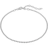 modabilé Fußkette Fußkettchen Kugelkette, 23cm - 28cm, 2,2mm breit, Frauen, Sterling Silber 925, Made in Germany