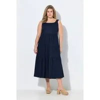Ulla Popken Midikleid Trägerkleid Leinenmix A-Linie Träger verstellbar