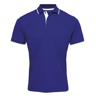 Premier Herren Contrast Coolchecker Poloshirt (Königsblau/Weiß)