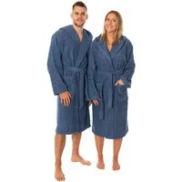 Lavea Bademantel Damen und Herren, Morgenmantel Mexico, Hotelbademantel, Lang, 100% Baumwolle, mit Kapuze, hochwertiger Bindegürtel, Weich & Saugstark - Spa Feeling für Zuhause