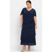 Sheego Etuikleid Abendkleid Kurzarm in Maxi-Länge