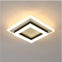 Riserva Deckenleuchten Moderne Quadrat LED Deckenleuchte Schwarz Weiß 24W Warmweiß 3000K