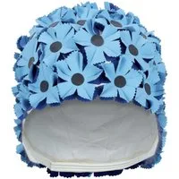 Fashy Badekappe Fashy - Badehaube Gummibadehaube Badekappe Gummi Blüten Blau Schwarz