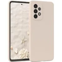 EAZY CASE Handyhülle für Samsung Galaxy A53 5G Hülle Silikon 6,5 Zoll, Bumper Case Matt Slimcover Silikonschutzhülle elastisch Taupe / Beige