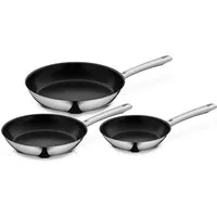 WMF Pfannen-Set Inspiration, Pfannenset Induktion, herausragende Antihaftversiegelung, Cromargan® Edelstahl Rostfrei 18/10 (Set, 3-tlg., 3x Bratpfannen Ø 20/24/28 cm), TransTherm-Allherdboden spart Energie, geeignet für alle Herdarten