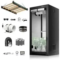CannoBox Gewächshaus CannoBox 90x90x180cm Growzelt 100mm Abluft Komplett Set Pflanzenlampe