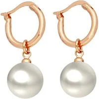 LÖB Paar Creolen Damen Perlenohrringe Creolen Ohrringe Hängend mit Perlen Rosegold Rund (Geschenke für Frauen Damen Beste Freundin Mutter Mama Ehefrau Oma sie zum Geburtstag Schmuck Sommer, Inkl. Schmuckbox), Perle Anhänger Tropfenform Tropfen Perlen